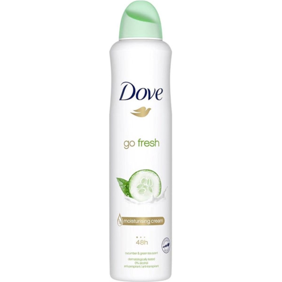 اسپری ضد تعریق زنانه داو رایحه خیار و چای سبز سری go fresh حجم 250 میل